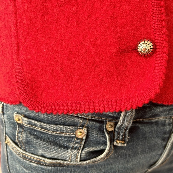 Vintage Geiger of Austria Tyrolean Wool Blazer Cardigan Red L - Picture 8 of 15